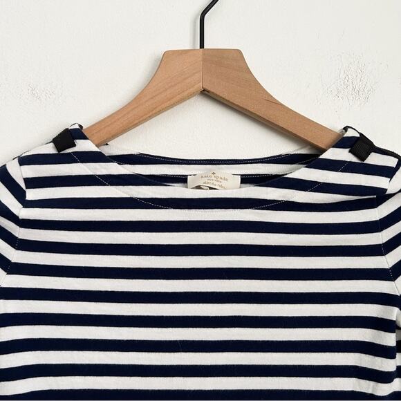 Kate Spade Striped Long Sleeve Top Blue White - Picture 3 of 8